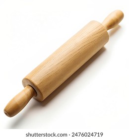 Rolling pin on white background - Powered by Shutterstock