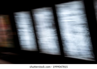 rolling shutter effect camera movement. distortion of the shape of fast-moving objects. Selective focus
