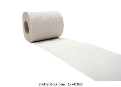 Rolling Toilet Paper Isolated On White