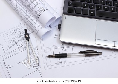 Rolls Electrical Diagrams Construction Drawings House Stock Photo ...