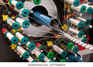 Rolls of industrial cotton fabric for clothing cloth textile manufacture on machine - Powered by Shutterstock