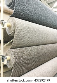 Rolls Of New Carpet In A Homeware Store