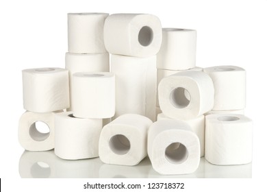 Rolls Of Toilet Paper Isolated On White