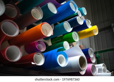Rolls of vinyl film for use in advertising and pasting vehicles, are in production