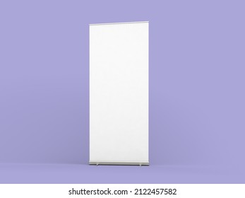 Rollup Banner Mockup With Purple Color Background