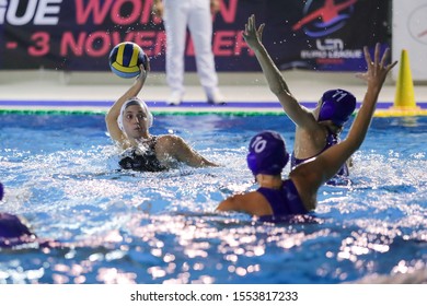 Roma, Italy, November 02 2019 Action Sis Roma During Sis Roma Vs Kinef Surgutneftegas Kirishi Waterpolo EuroLeague Women Championship