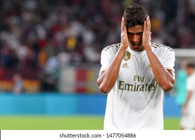 Roma (RM), Italy - August 11,2019: Raphael Varane During Friendly Football Match Between AS Roma Vs Real Madrid At The Olimpico Stadium In Rome.