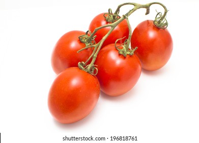 Roma Tomatoes Isolated On White Background