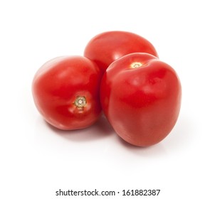 Roma Tomatoes On A White Background