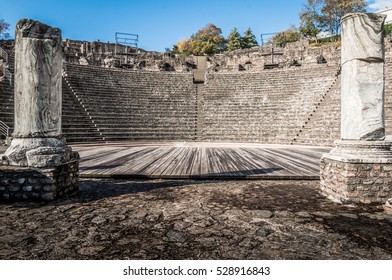 The Roman Amphitheater ruins in Lyon France
