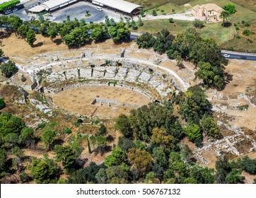 Roman Amphitheater Of Syracuse Sicily, Aerial View