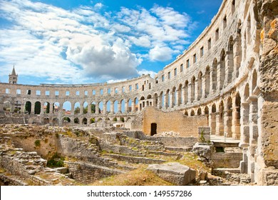 Roman amphitheatre (Arena) in Pula. It was constructed in 27 BC - 68 AD and is among six largest surviving Roman arenas in the World. Pula Arena is best preserved ancient monument in Croatia.
