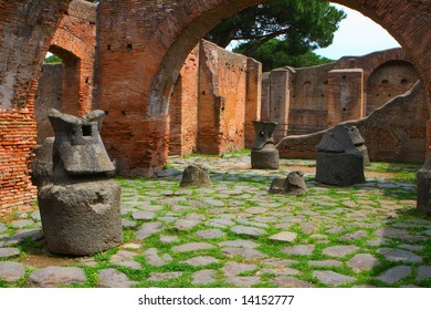 Roman Bakery In Ostia Antica