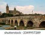 Roman Bridge and Cathedral of Salamanca.

