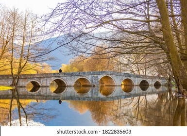 The Roman Bridge Connects Two Shores Of River Bosnia, And It Is Located On Western Entrance Of City Of Sarajevo.