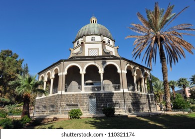 Roman Catholic chapel at Mount of Beatitudes near Lake Kinneret, Israel.