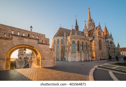 Roman Catholic Matthias Church and Fisherman's Bastion in Early Morning in Budapest, Hungary - Shutterstock ID 401064871