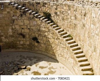 Roman Citadel In Amman, Jordan. Storage Details With Stairs.