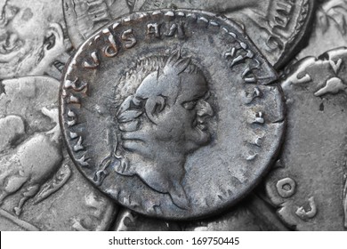 Roman Coins, AR Denarius, Vespasian