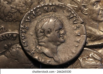 Roman Coins, AR Denarius, Vespasian