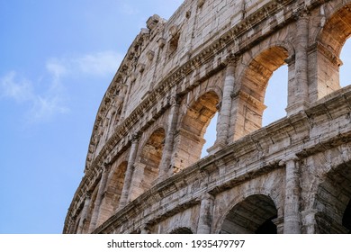 Roman Colloseum With Blue Sky. Vacation, Travel