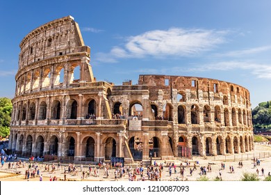 The Roman Colosseum in summer, Rome, Italy
