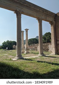 Roman Colums Support The Last Of The Acropolis In Ancient Sardis.