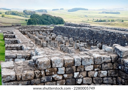 Roman fort on Hadrian's wall Northumbria