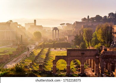 Roman Forum. Image of Roman Forum in Rome, Italy during sunrise. - Shutterstock ID 1752218375
