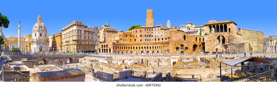 Roman Forum In Rome, Italy.Panorama