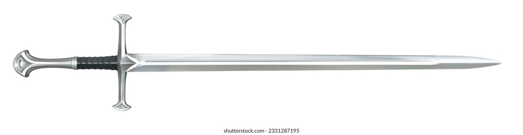 Roman Gladiator's Steel Sword, Knight's Sword isolated on white background. This has clipping path.