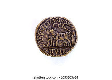 A Roman golden coin - Shutterstock ID 1053503654