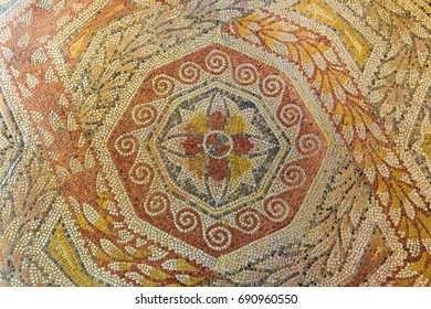 Roman Mosaic Background. La Olmeda, Palencia, Spain