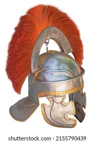 Roman Soldier Helmet On White Background