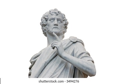 Roman Statue Isolated Over White Background