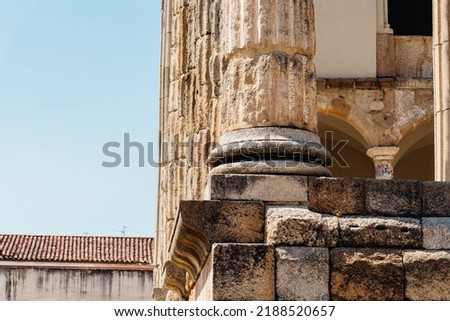 Roman Temple of Diana in Merida, Spain. Corinthian Order Column and base