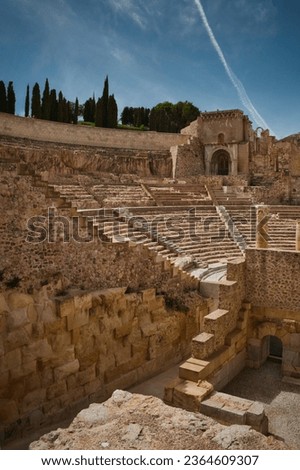 Roman theatre in the city of Cartagena in Spain