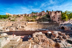 The Roman Theatre In Malaga. Andalusia, Spain