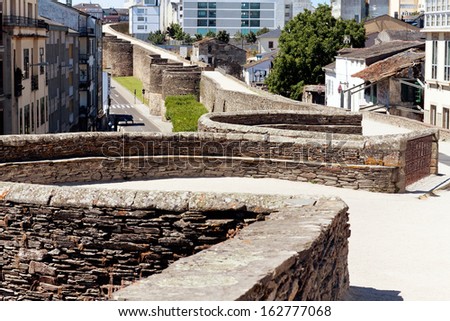 Roman wall of Lugo.Spain
