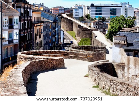 Roman wall of Lugo.Spain