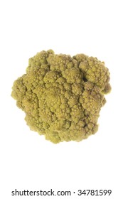 Romanesco (green cauliflower) on a withe isolated background with copy space (with clipping path)