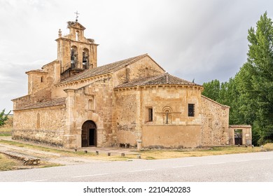Romanesque church of Nuestra Señora de la Asunción in Castillejo de Mesleón in the province of Segovia. Spain - Shutterstock ID 2210420283