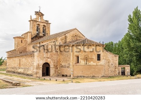 Romanesque church of Nuestra Señora de la Asunción in Castillejo de Mesleón in the province of Segovia. Spain