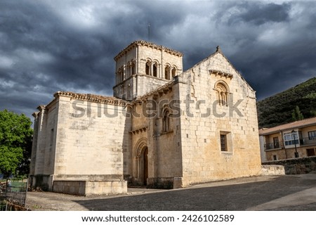 Romanesque church of San Nicolas de Bari (12th century). El Almiñe, Burgos, Spain.