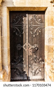 Romanesque Style Old Wooden Medival Gate Door Design In Jak Hungary