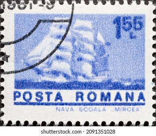 Romania - Circa 1974: A Post Stamp Printed In Romania Showing The Sail Training Ship 