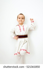 Romanian Child Dressed In National Costume