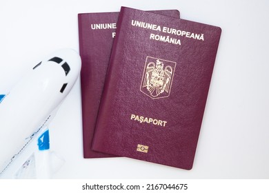 Romanian EU Passport And Plane