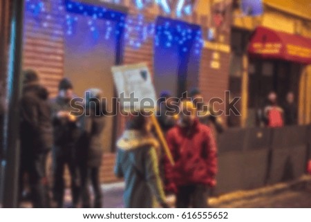 Romanian protests creative abstract blur background with bokeh effect