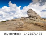 Romanian Sphinx. The Sphinx natural rock formation in Bucegi Mountains, Romania